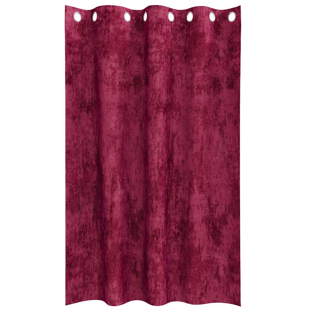 Curtain with Curtains 2 pcs Wine Red 175 x 140 cm Velvet